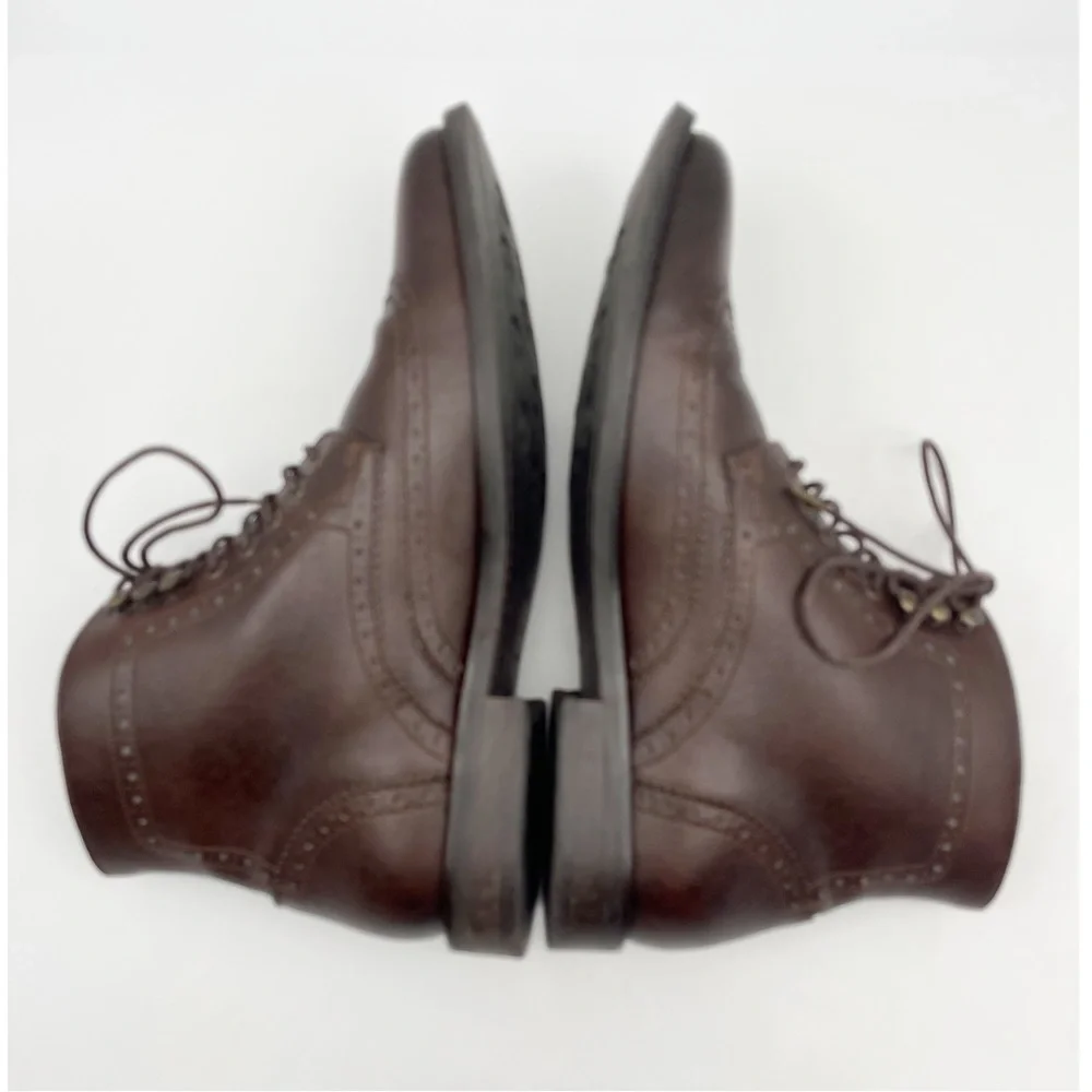 WVS Vegan Leather Lace Up Brown Boot. Size 42